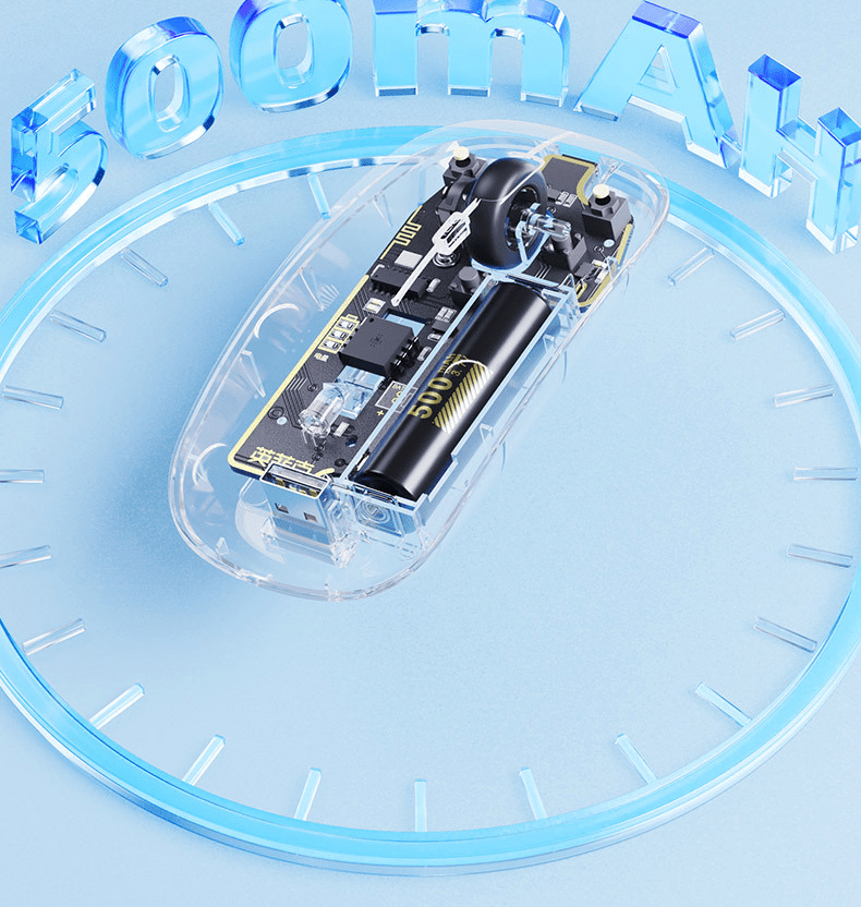 Chuột máy tính X5 không dây màu trong suốt kết nối chip USB 2.4G siêu hot trend-JL