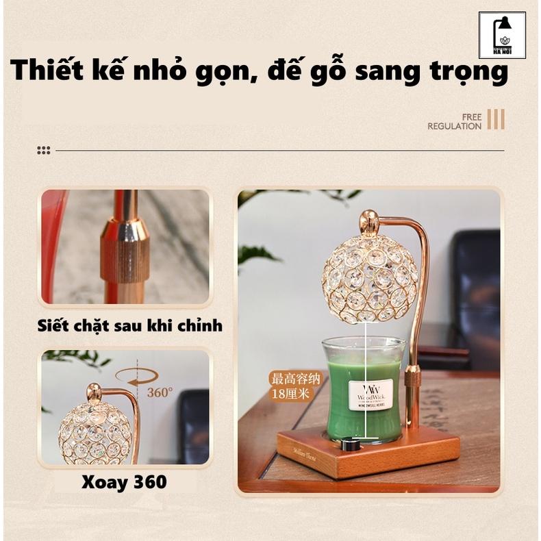 Đèn đốt nến thơm - Warmer Candles GU10 35W - điều chỉnh được chiều cao độ sáng, đèn vàng đế tròn vàng