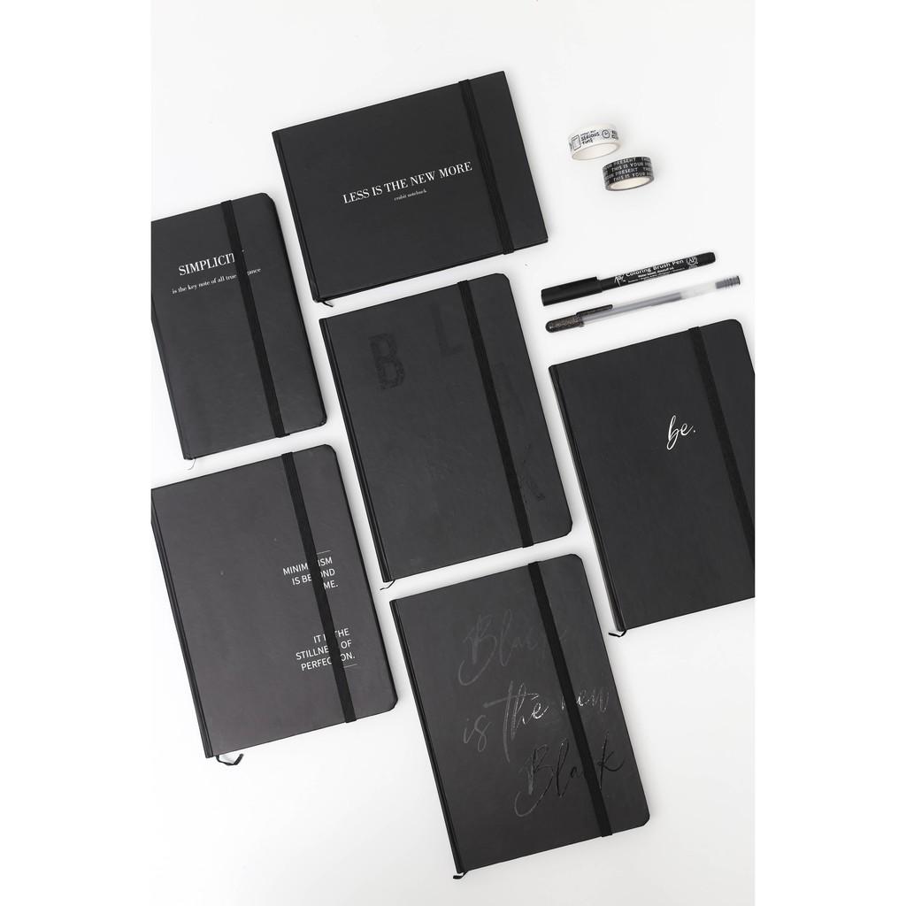 Số tay A5 trơn Đen Crabit 130GSM - Sổ bìa cứng ghi chép, làm bullet journal - Số Black is the new black