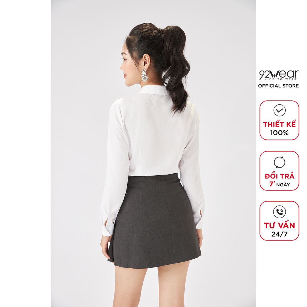 Áo sơ mi nữ 92WEAR thiết kế cổ đức basic ASW1156