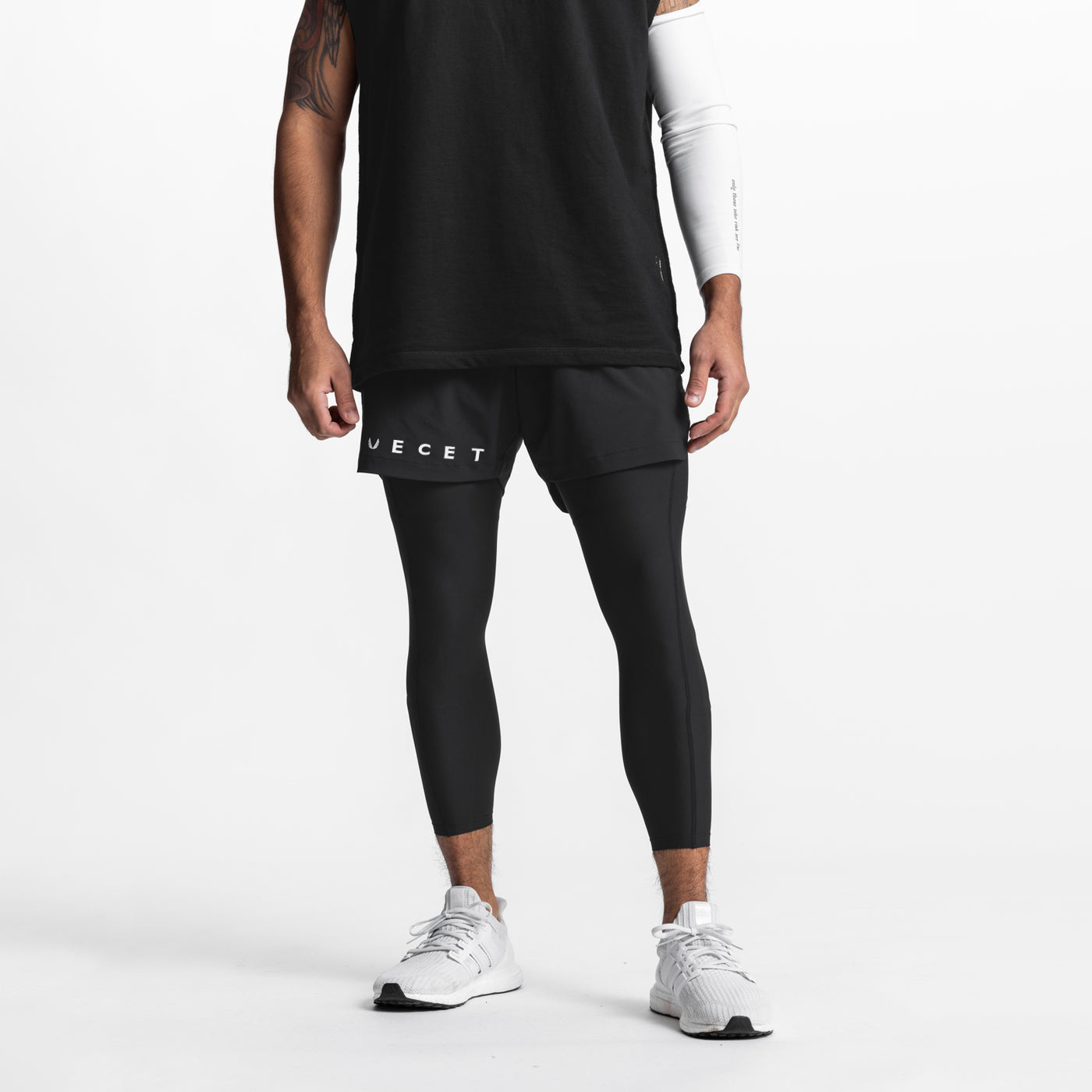 Quần short legging nam tập gym ECET 2 lớp cực bền