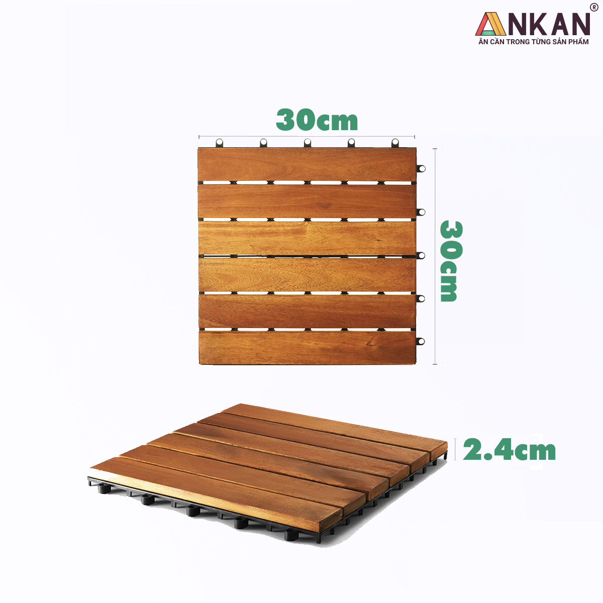Vỉ Gỗ Lót Sàn ANKAN (10 LỰA CHỌN), Dùng Lót Ban Công, Sân Thượng, Sân Vườn, Siêu Bền, Dễ Lắp Đặt