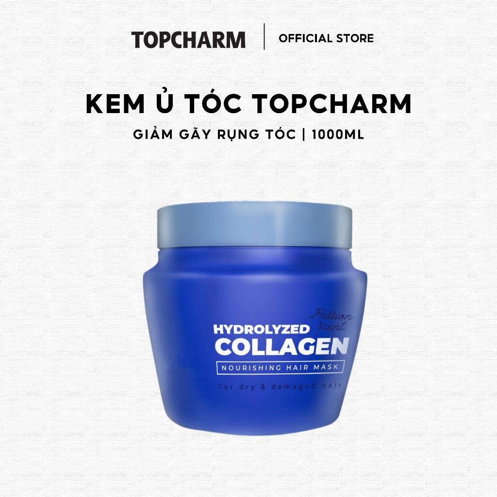 Kem Ủ Tóc Hydrolyzed Collagen TOPCHARM Giảm Gãy Rụng, Suôn Mượt Tóc Hũ 1000ml