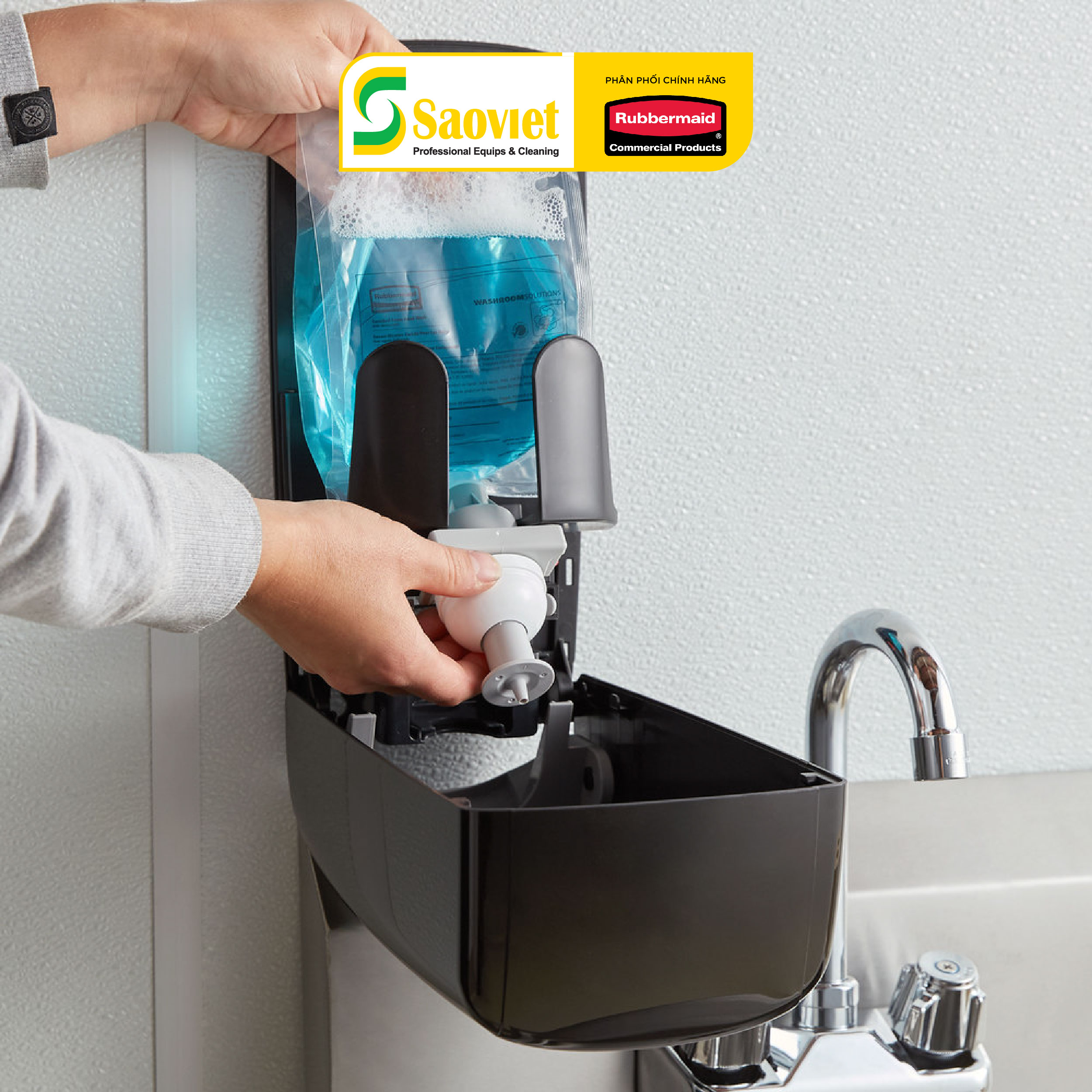 Bình Đựng Xà Phòng Nhấn Tay Cao Cấp Rubbermaid 1300ml - SKU: 3486591/2 | SAOVIETCO
