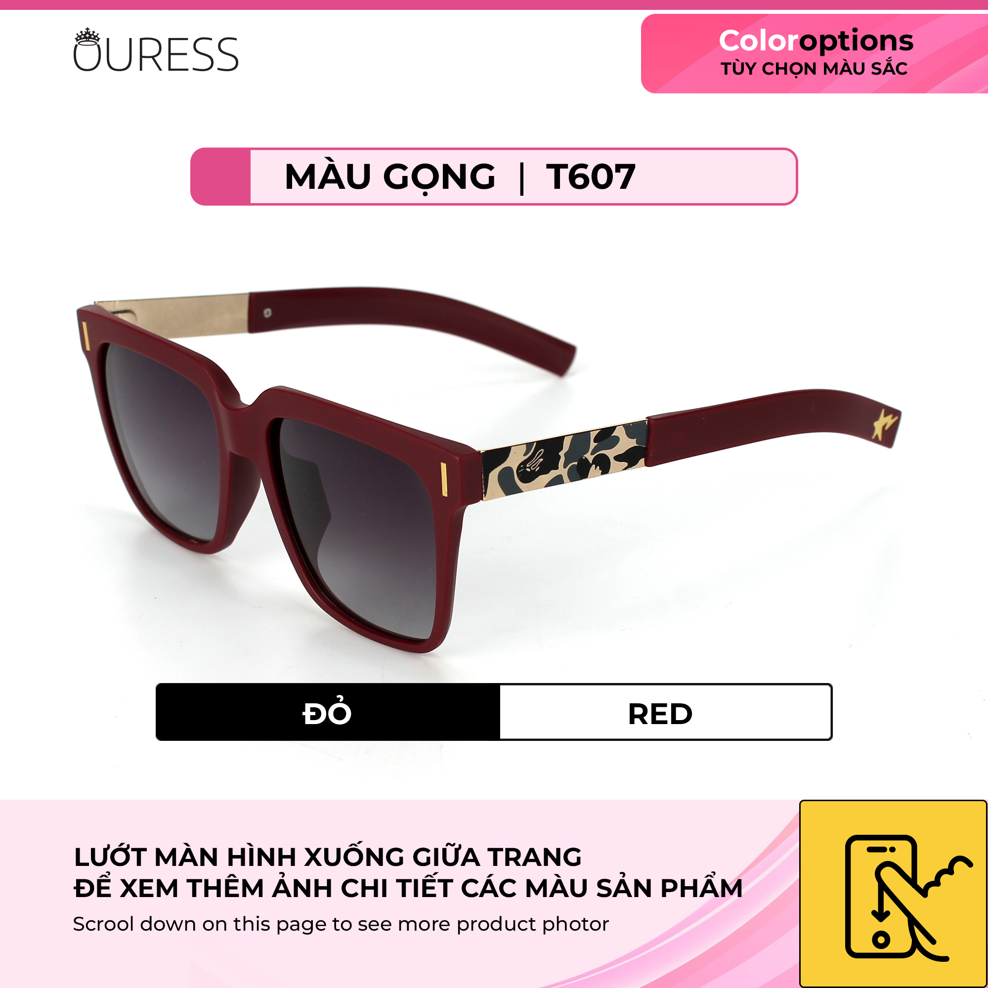 Kính mát sw607 chống uv thời trang cá tính siêu bền OURESS