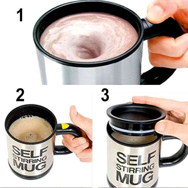 Ly Tự Động Khuấy, Ly Pha Cafe Tự Động, Cốc Pha Cafe Tự Động Self Stirring Mug Dùng Rất Tiện Lợi - Vận Chuyển Miễn Phí Toàn Quốc