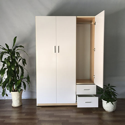 Tủ nhựa đựng quần áo 3 cánh màu trắng, tủ áo 1m4