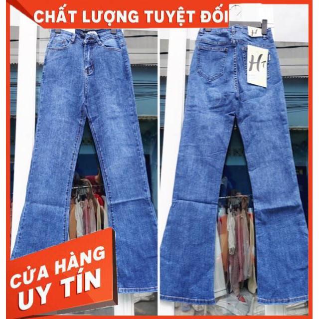 QUẦN ỐNG BASS LOE DÁNG DÀI CHẤT JEANS SIÊU ĐẸP- ảnh thật shop chụp