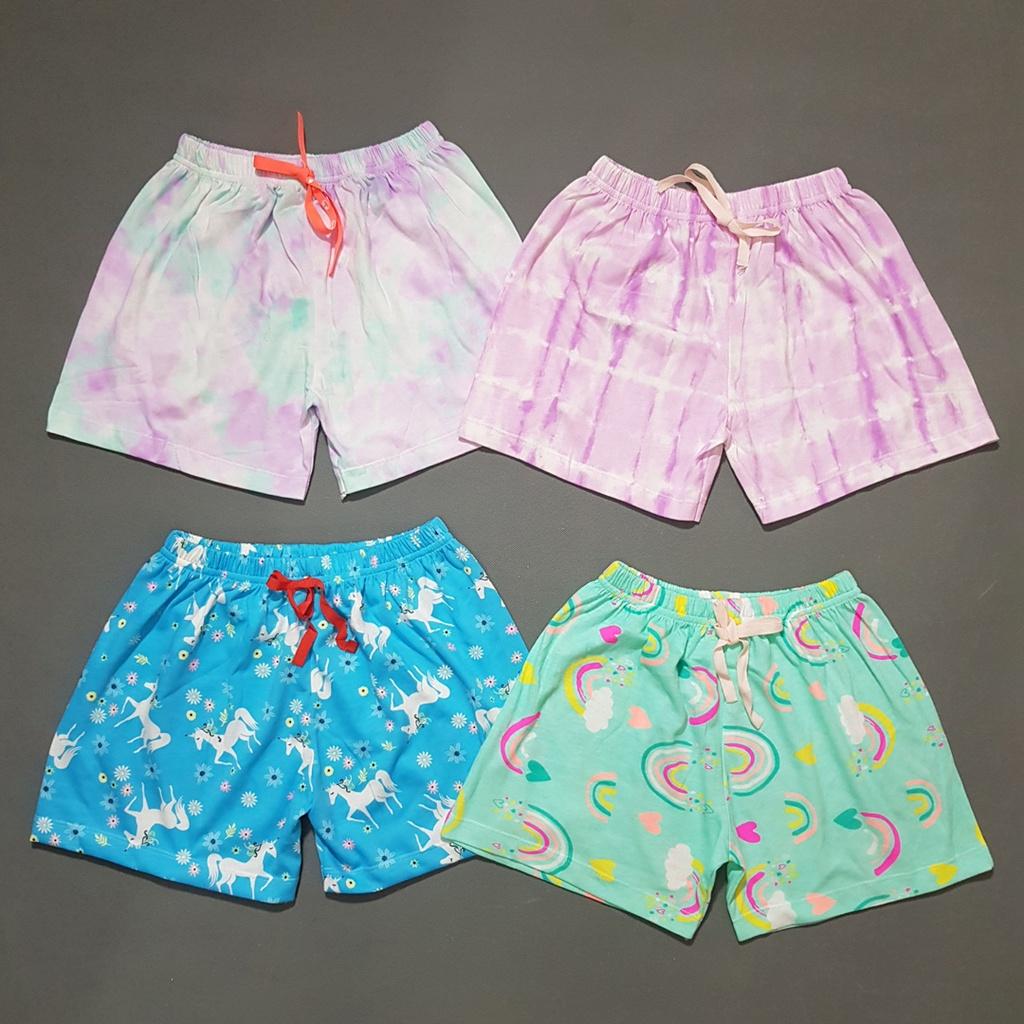 Quần short cotton bé gái in pony cầu vồng mát mẻ mùa hè