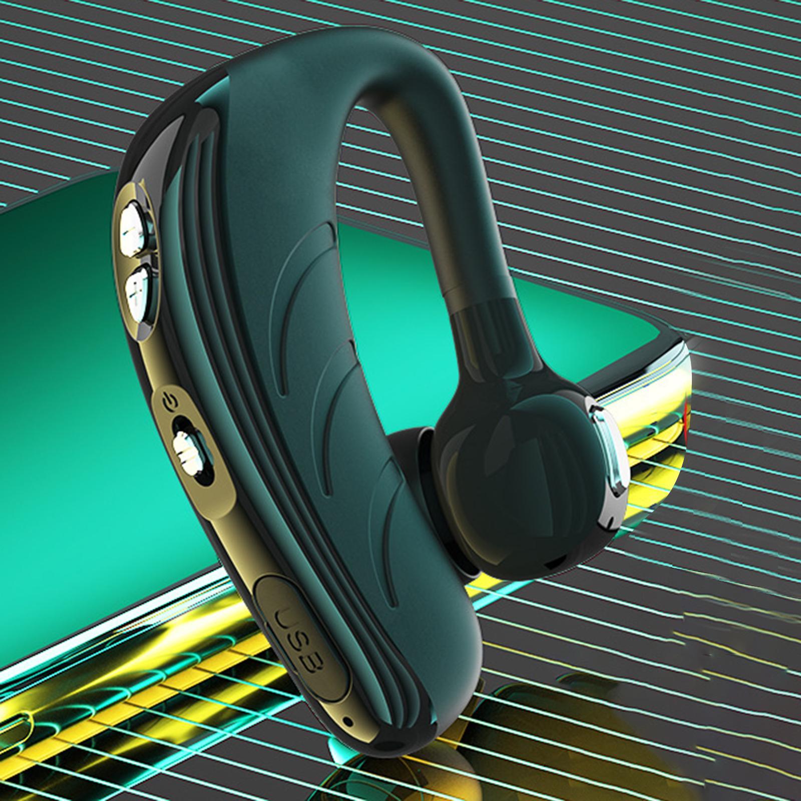 2X Wireless Bluetooth 5.1 Trucker Business Headphone Stereo Earbud Headset Black