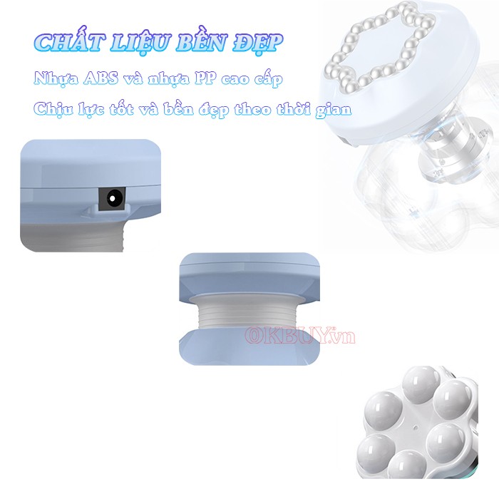 Máy Massage Cầm Tay XF-76 - Thư Giãn Toàn Thân, Cải Thiện Đau Đầu, Tay Chân, Lưng, Bụng