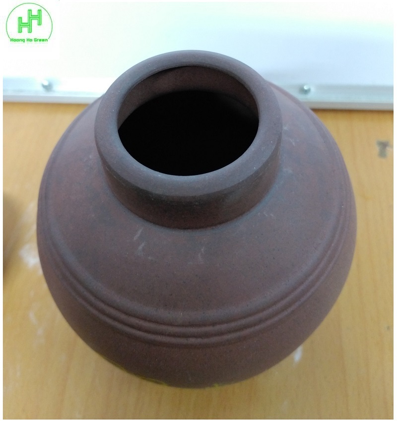 Bình ngâm r ượu chạm khắc họa tiết tài lộc, chất liệu Sành Bát Tràng, dung tích 1L