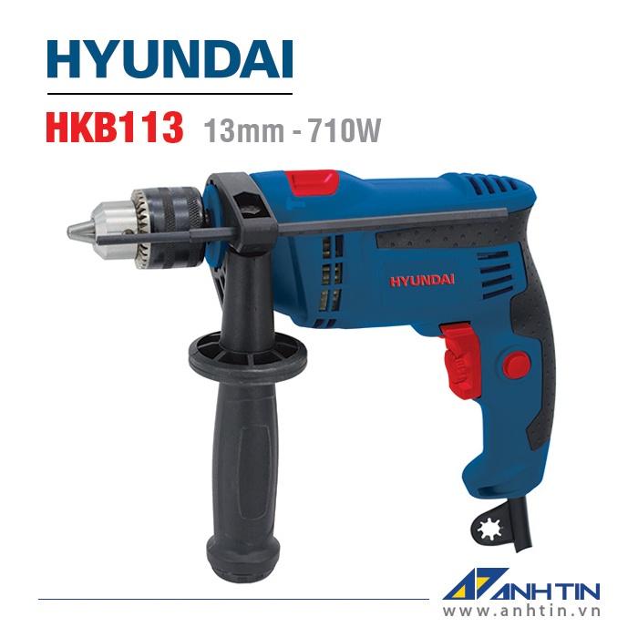 Máy khoan búa 13mm HYUNDAI HKB113 | Công suất 710W | Khoan gỗ, thép, bê tông, khoan búa