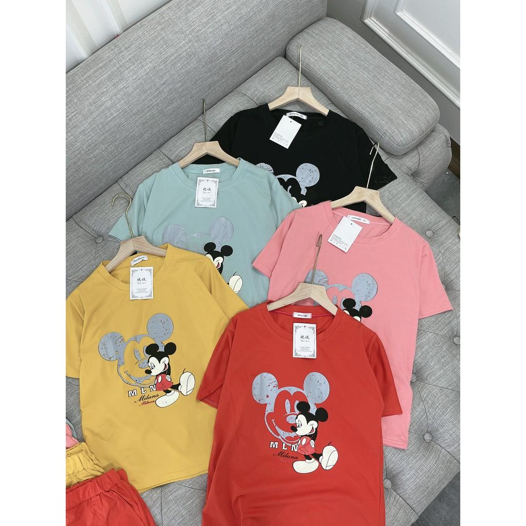 Đồ bộ nữ mặc nhà chất liệu vải thun Cotton.họa tiết MICKEY