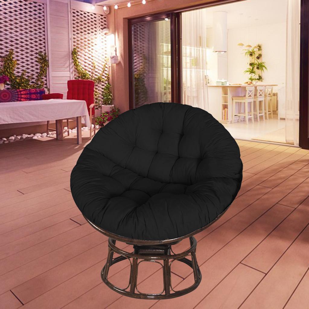 Swing Hanging Egg Rattan Chair Round Cushions Outdoor Garden Patio Hammock Black