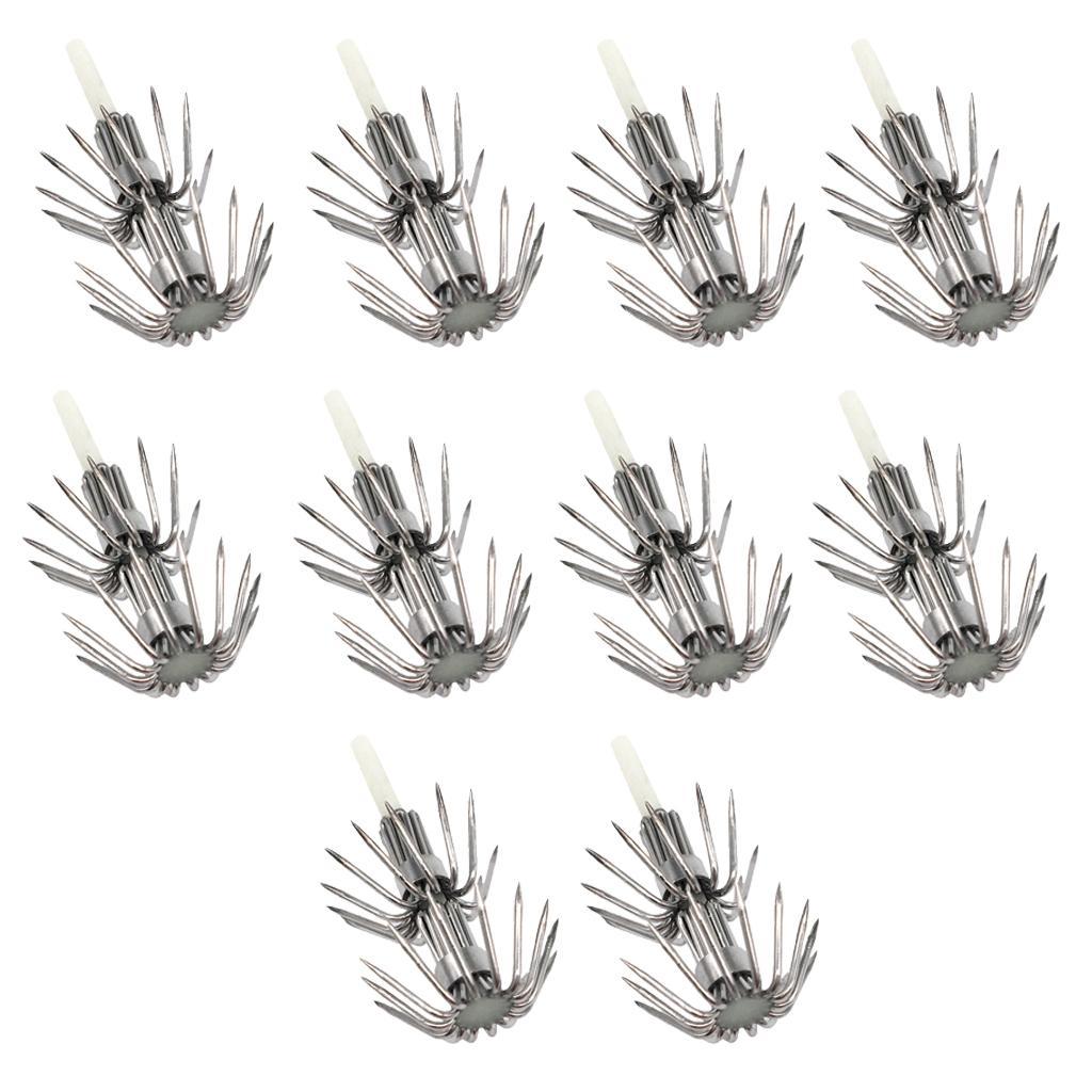 20pcs Luminous Squid Lure Hooks Egi Jig Hook Hard Baits Night Fishing Tackle