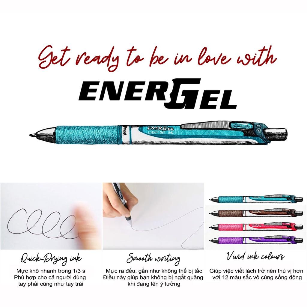 Ruột Bút Ký Mực Gel Pentel LRN5 Ngòi 0.5mm | 3 Màu Mực Xanh/ Đen/ Đỏ | Thay Mọi Loại Bút Gel Của Pentel | HSD Dài Lâu