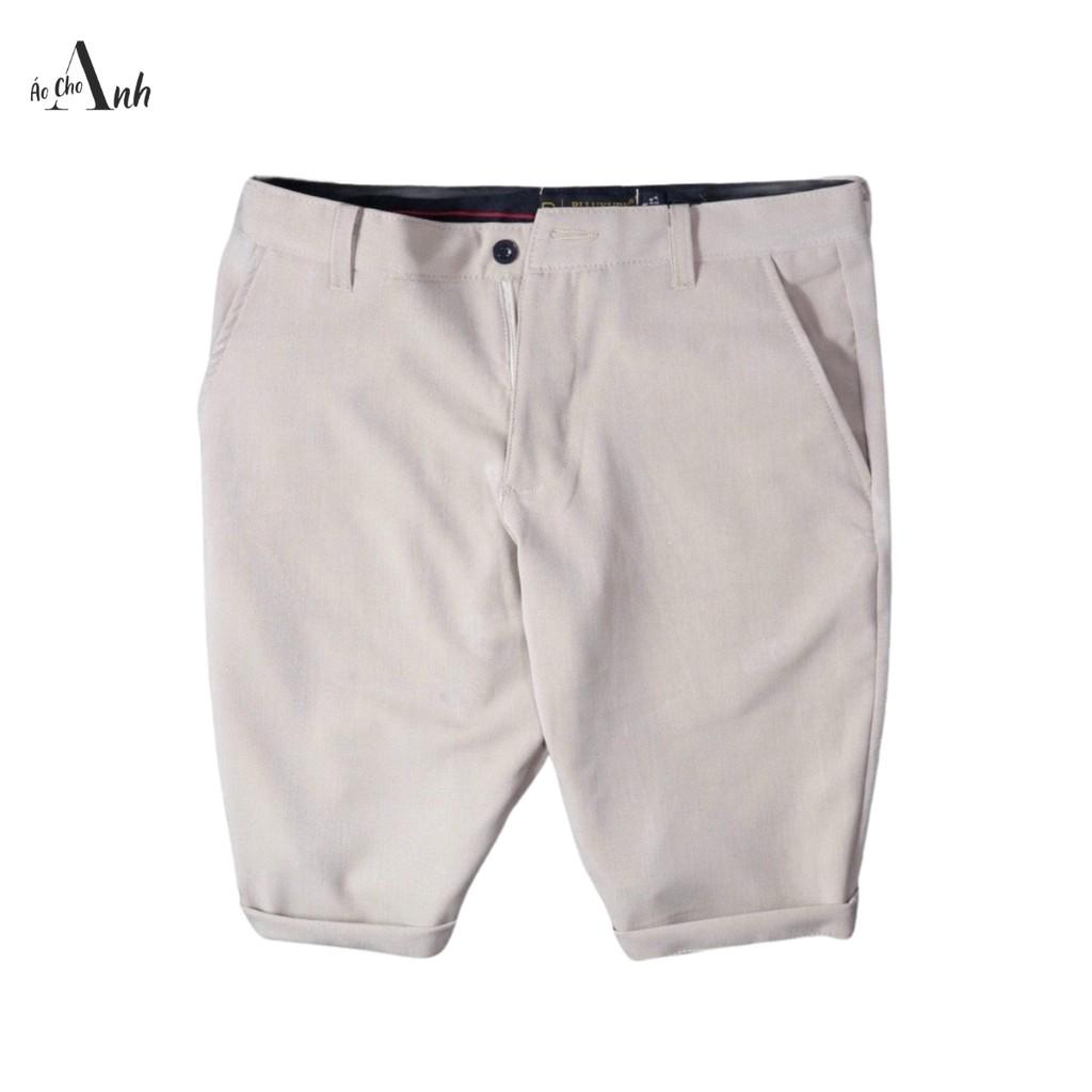 Quần short tây body chất vải co giãn mềm mại phong cách quần đùi nam vải Kate hàng chuẩn - Q007