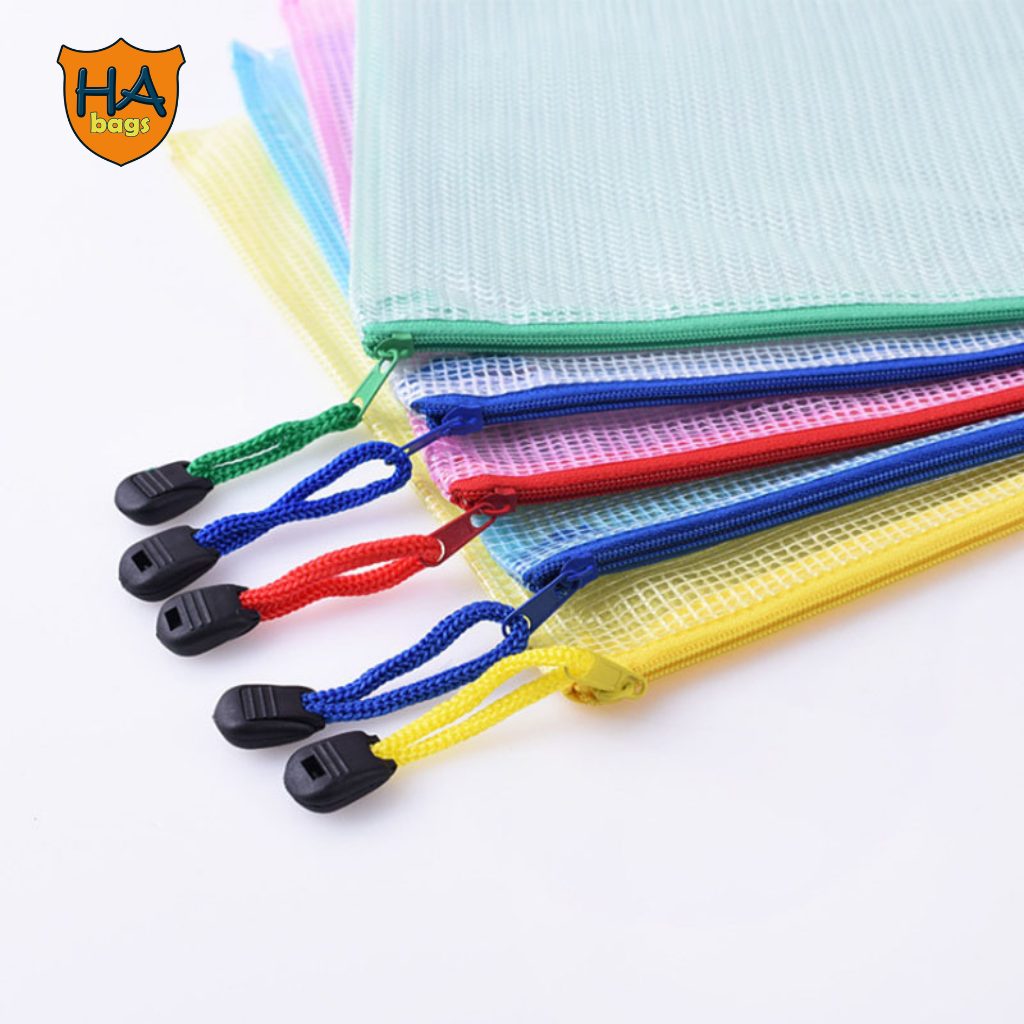 Túi nhựa đựng tài liệu khổ A4 có khóa kéo, túi đựng đồ dùng học tập HB1008