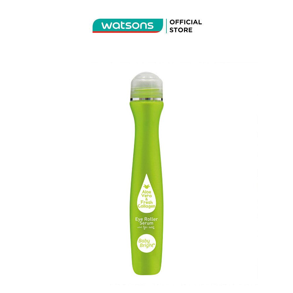 Cây Lăn Mắt Lô Hội Và Collagen Tươi Baby Bright Aloe Vera &amp; Fresh Collagen Eye Roller Serum 15ml