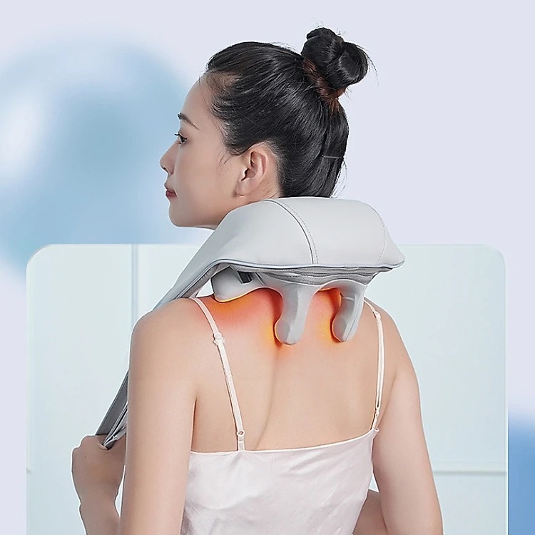 Máy Mát Xa Xoa Bóp Cổ Vai Gáy 5D Giúp Giảm Đau Cứng Cơ Cổ, Căng Thẳng, Thư Giãn, Lưu Thông Tuần Hoàn Khí Huyết