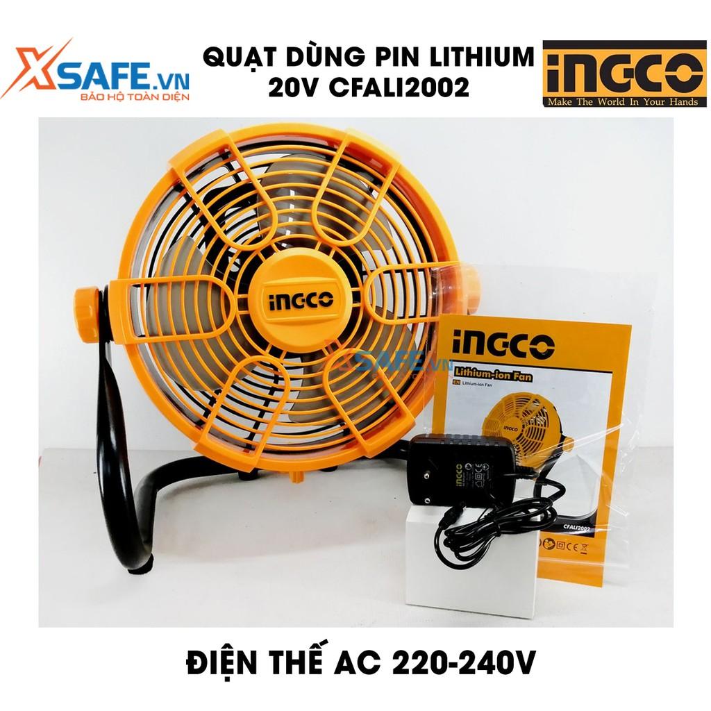 Quạt dùng pin Lithium 20V INGCO CFALI2002 hai tốc độ Quạt công nghiệp điều chỉnh độ nghiêng 360°(không có pin và sạc)