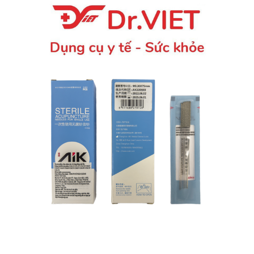 Kim châm cứu tiệt trùng AIK đủ size 1-2-3-4-5-6-7