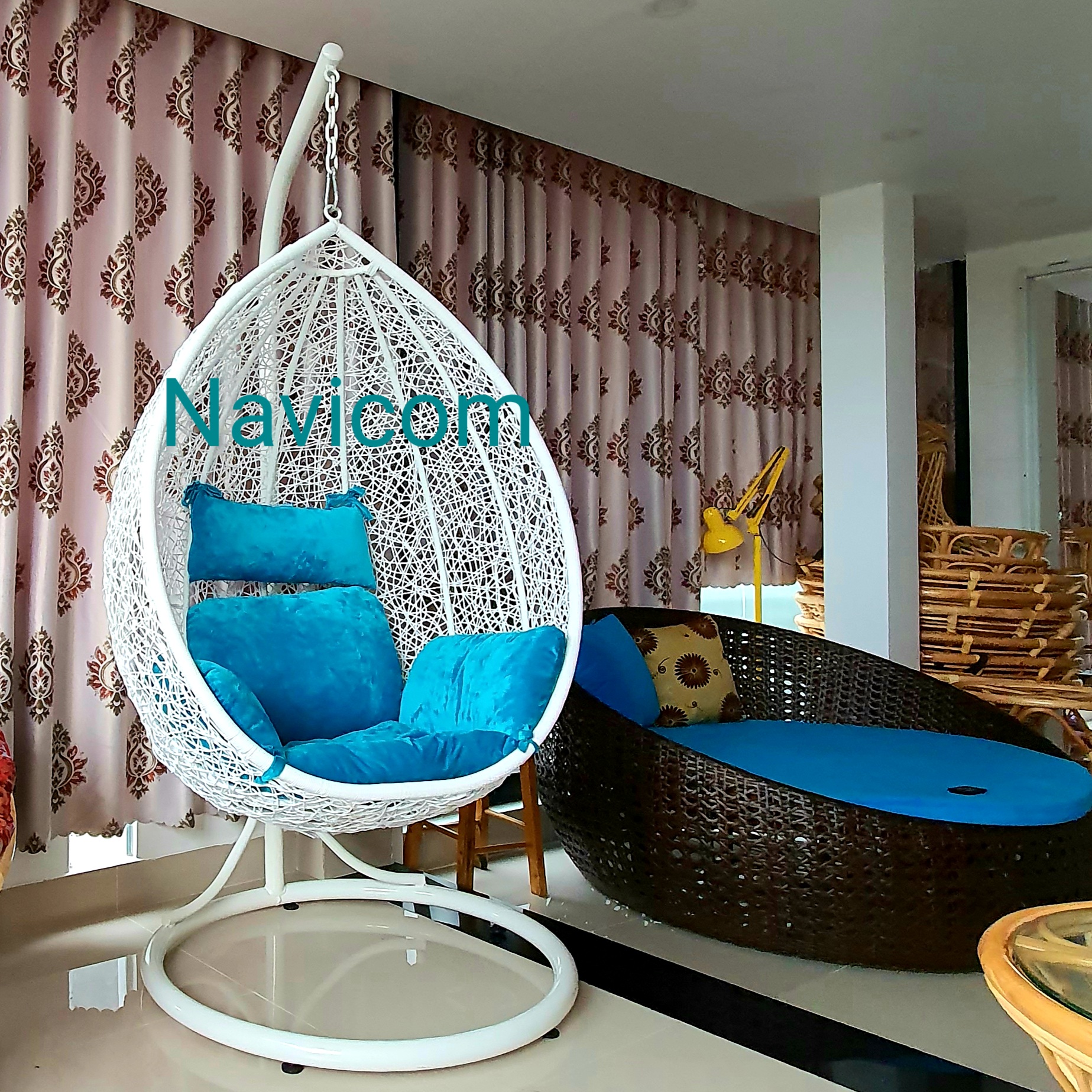 Xích đu giọt nước home decore (khung trắng)