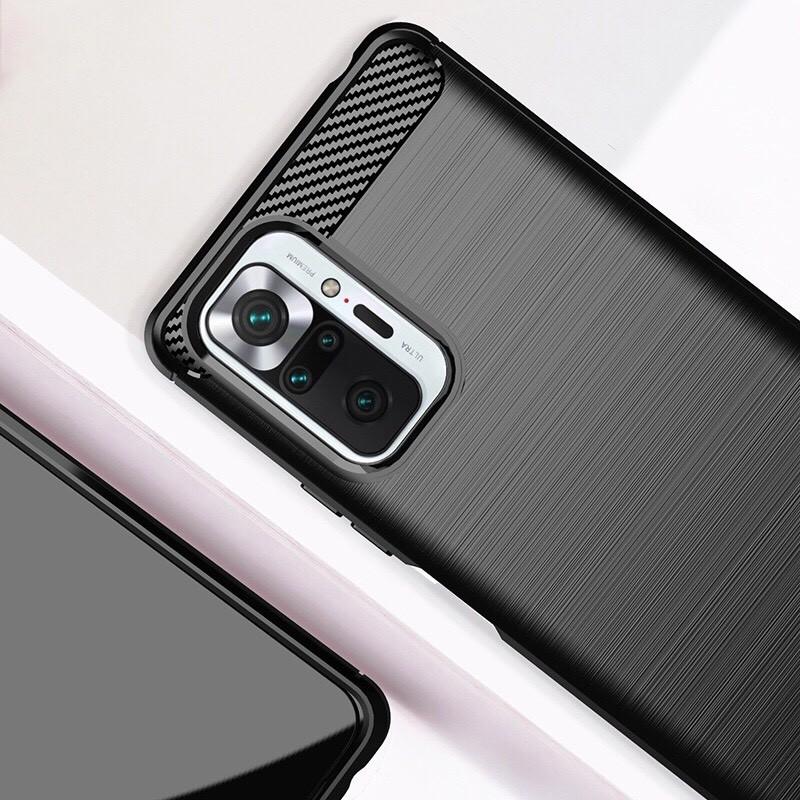 Ốp lưng dẻo dành cho điện thoại Xiaomi Redmi Note 10 / Note 10 pro vân sợi cacbon chống sốc Rugger Amor