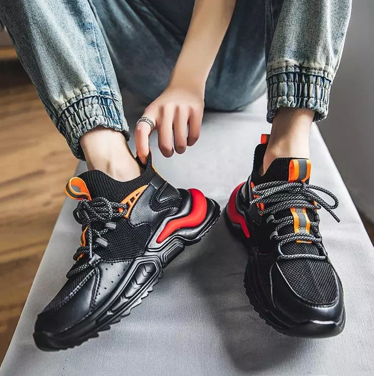 Giày Thể Thao Nam GEMI - Giày Sneaker Màu Đen - Trắng - Xám, Giày Thể Thao Họa Tiết Dấu Phẩy Đơn Giản - G5200