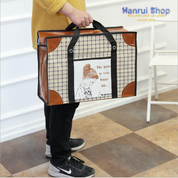 Túi vải bố đựng đồ chống nước họa tiết mẫu ngẫu nhiên
