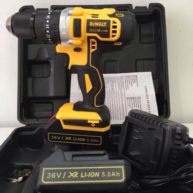 Máy Khoan Pin DEWALT 36V Có Búa - TẶNG 1 MŨI KHOAN - Khoan bê tông, Đầu kẹp 13ly - Máy Bắt Vít Động cơ 775 - Lõi Đồng