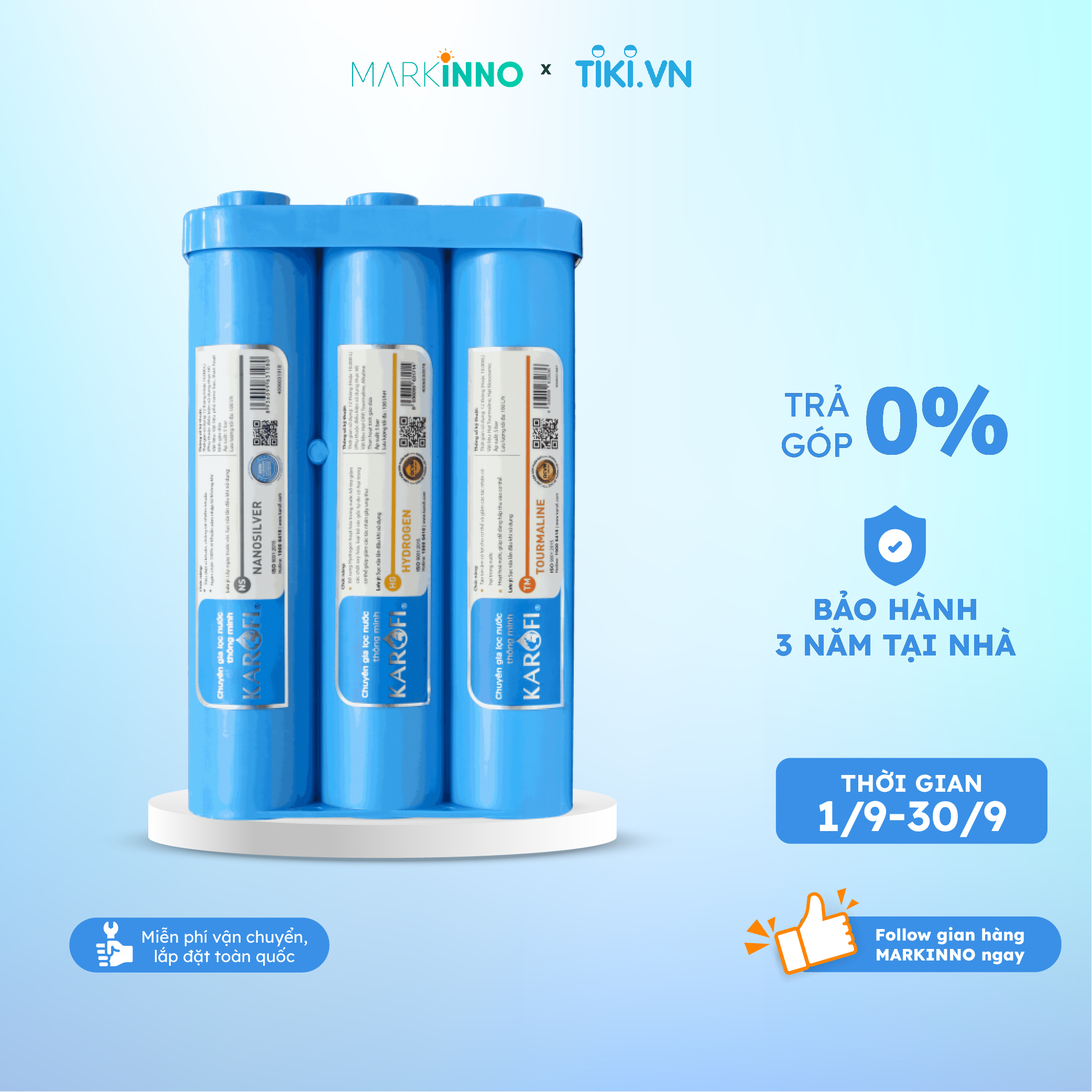 Bộ phụ kiện lõi máy lọc nước KAROFI HP 6.1 và 6.2 công nghệ Smax hiệu suất cao hàng chính hãng