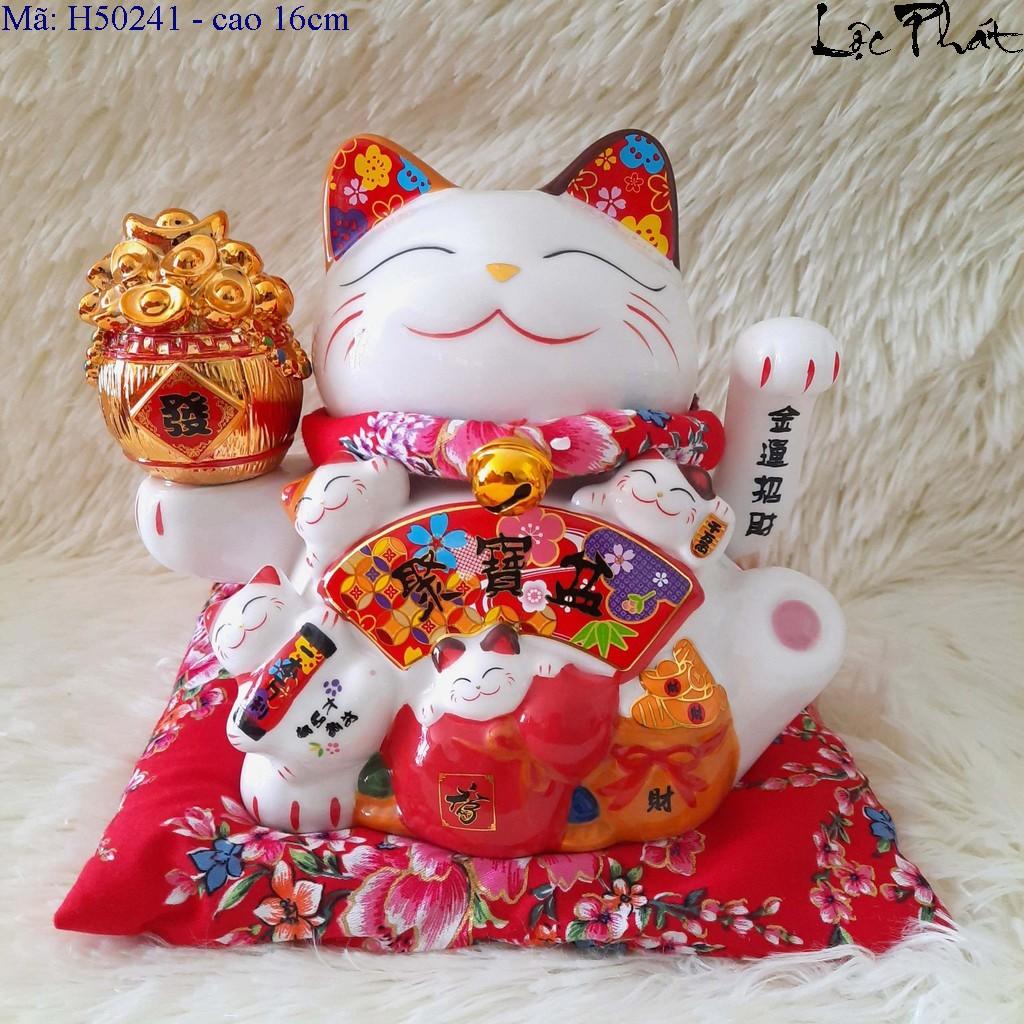 Mèo thần tài vẫy tay - cao 16 - 18cm