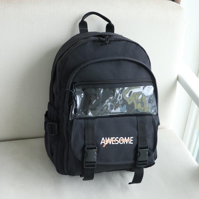Balo học sinh, sinh viên thời trang unisex với chất dù cao cấp nhẹ bền - BOM