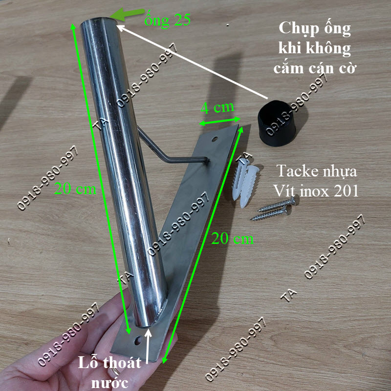Bát treo cờ - Giá cắm cờ tổ quốc - Bass cắm cờ gắn tường, lan can chung cư