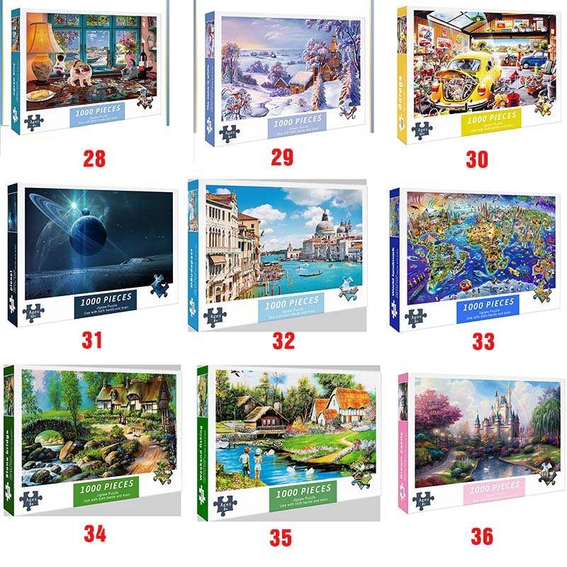 Tranh ghép hình 1000 mảnh 75x50 cm Xếp hình 1000 miếng đồ chơi phát triển tư duy kiên nhẫn dành cho bé và trẻ em