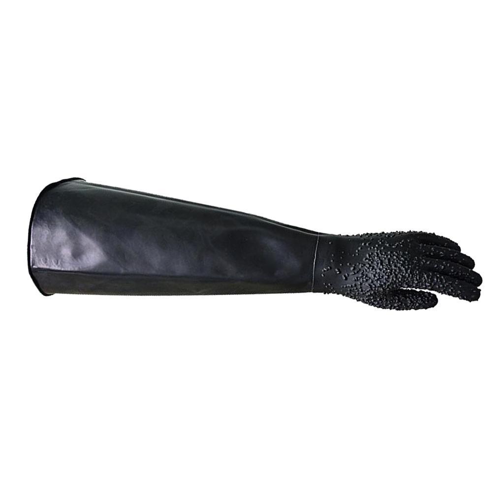 2x68cm Left Hand Protective Working Gloves for Sand Blasting Blast Cabinet 27"