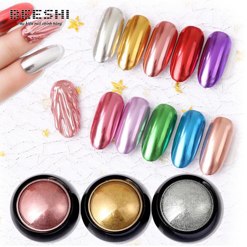 Bột tráng gương trang trí móng, tráng gương vàng, bạc hũ 5g -beeshi shop nail