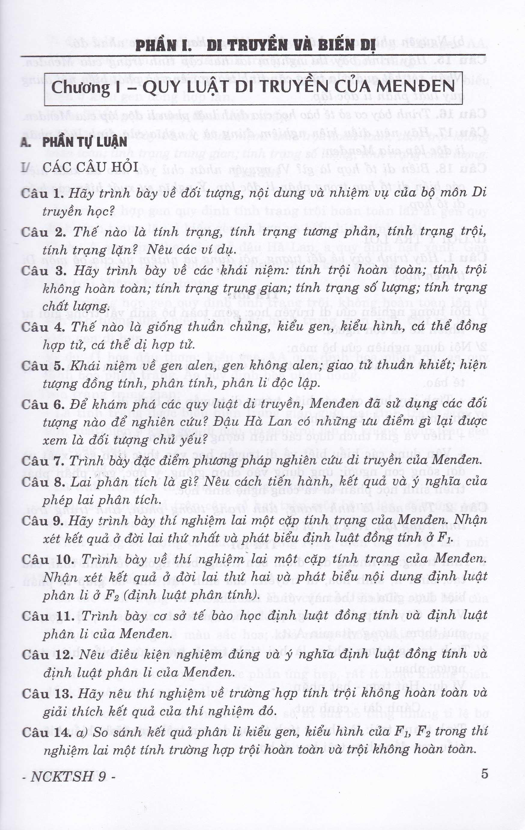 Nâng Cao Kiến Thức Sinh Học Lớp 9 (Tái Bản )