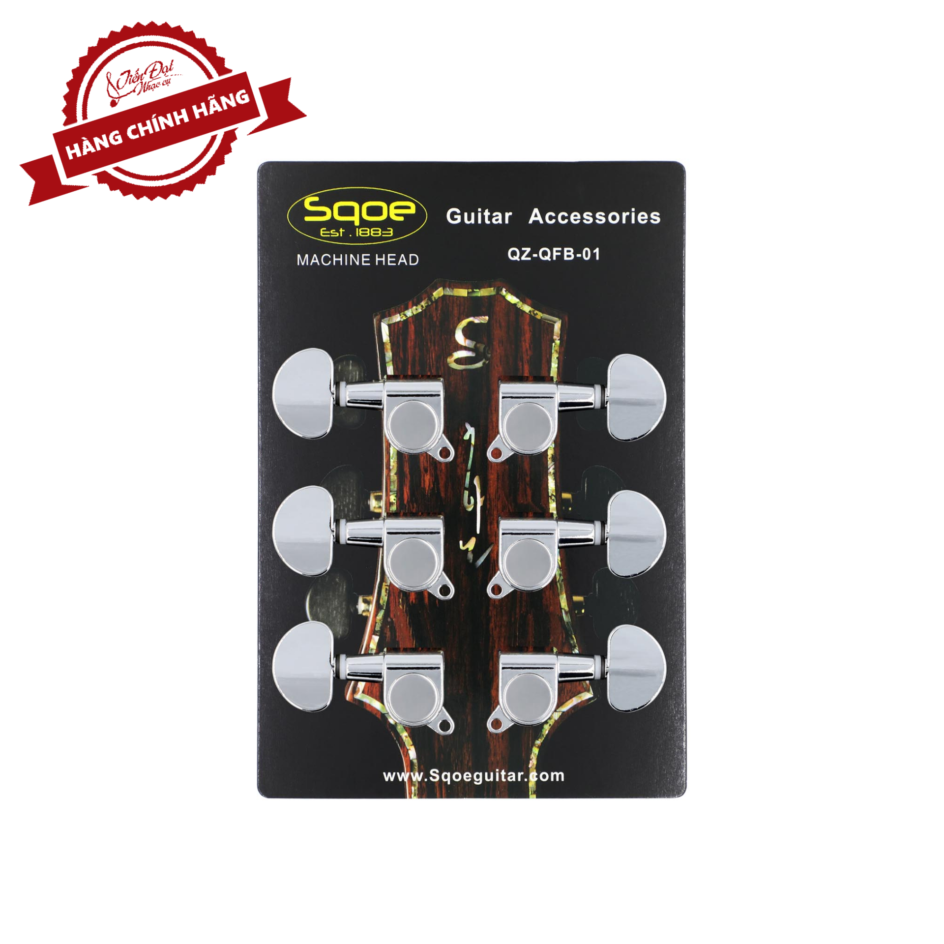 Bộ 6 Khóa Đàn Guitar Acoustic Sqoe QZ-QFB-01 (Đầy Đủ Ốc Vít), Đúc Cao Cấp, Độ Bền Cao