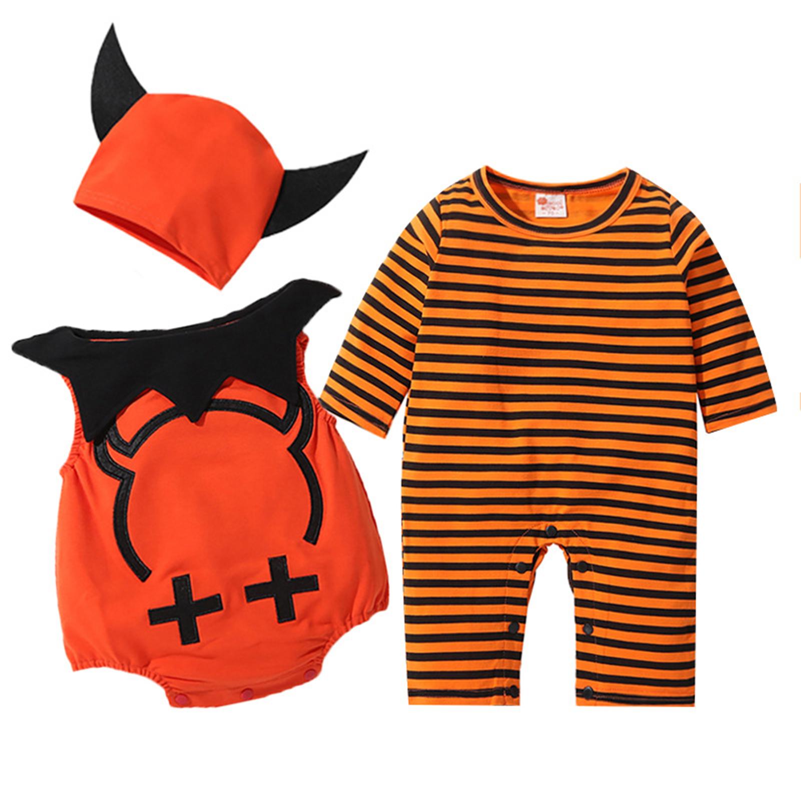 Trang phục Halloween Demon cho bé trai 3 món gồm jumpsuit, áo ngoài và nón 