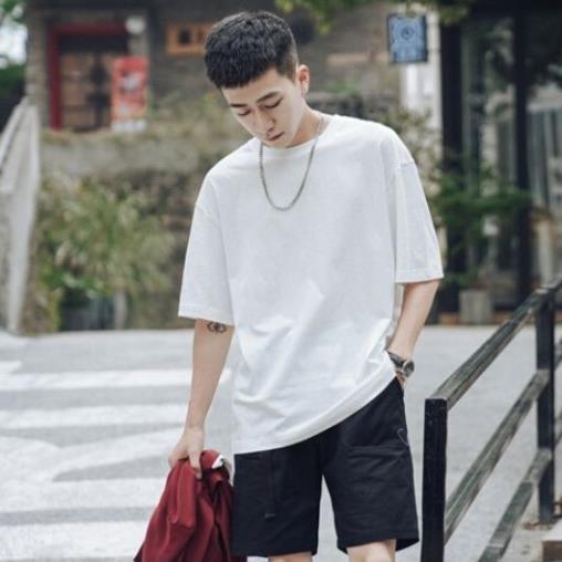 Áo Thun UNISEX Trắng Trơn Phong Cách Hàn Quốc Cực Ngầu - Áo Tay Ngắn, Tay Lỡ Cho Nam Nữ Đẹp Chất Cotton PE