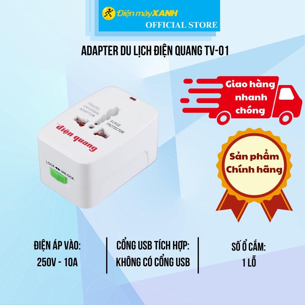 Adapter du lịch Điện Quang TV-01 - Hàng Chính Hãng