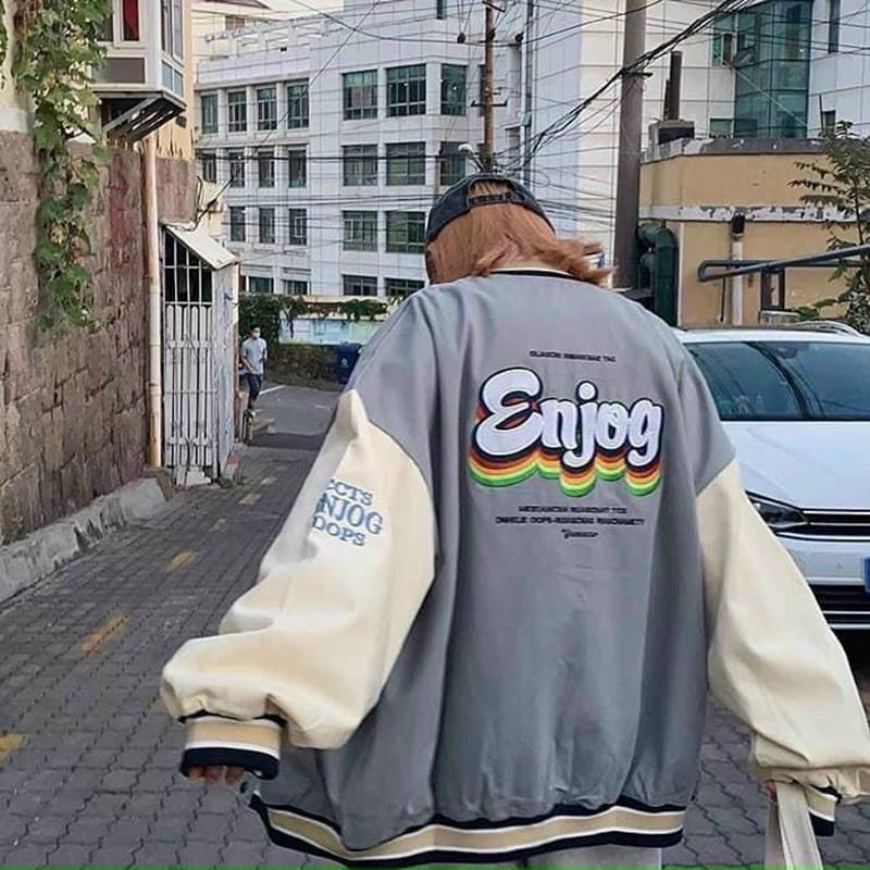 Áo khoác bomber nam nữ unisex gió jacket dù 2 lớp cúc bấm form rộng local brand ulzzang phong cách hàn quốc đep ENJOY