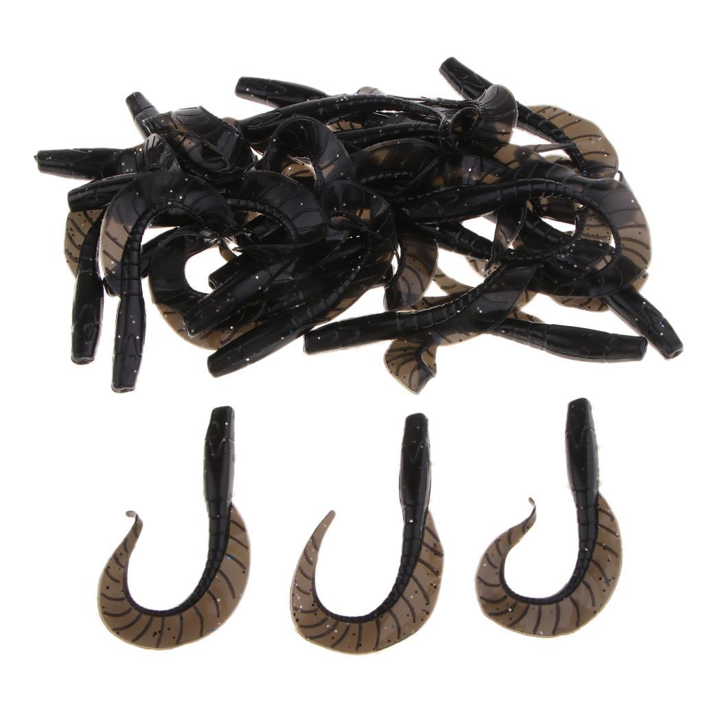 30pcs  Grub Worm   Head Soft Silicone