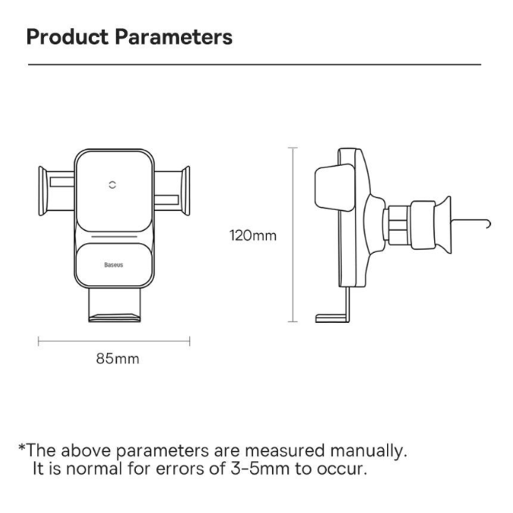 Giá đỡ điện thoại kiêm sạc không dây cao cấp Baseus gắn hốc gió ô tô, xe hơi - Hàng Nhập Khẩu