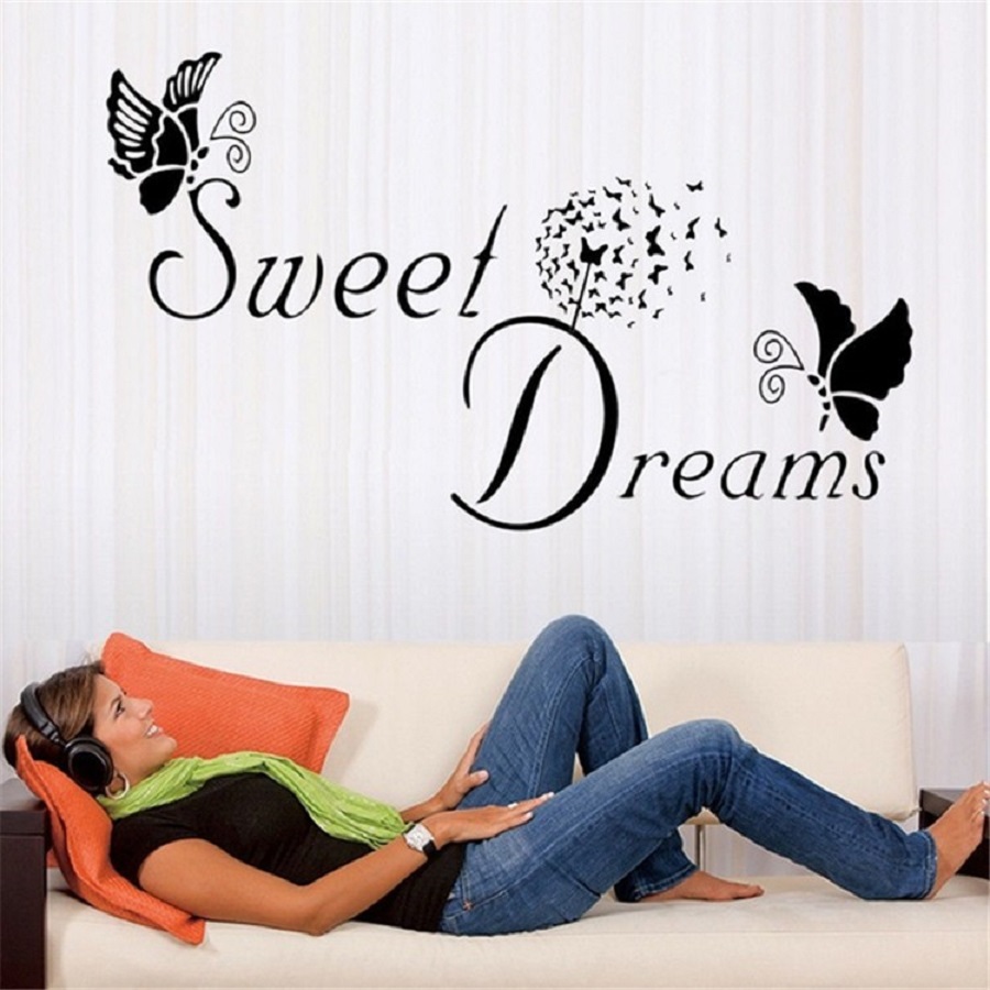 Decal dán tường chữ trang trí lãng mạn SWEET DREAMS