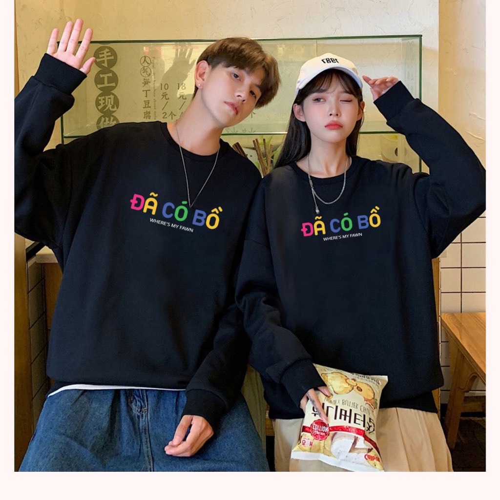 THỜI TRANG NAM NỮ MẪU ÁO SWEATER CẶP ĐÔI ĐÃ CÓ BỒ UNISEX FORM DÁNG ĐẸP