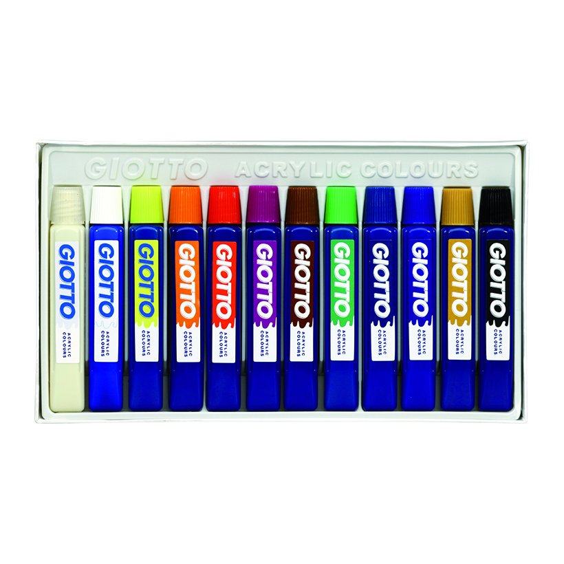 Hộp Màu Vẽ Giotto Acrylic Colours 359000 (12 Tuýp/Hộp)